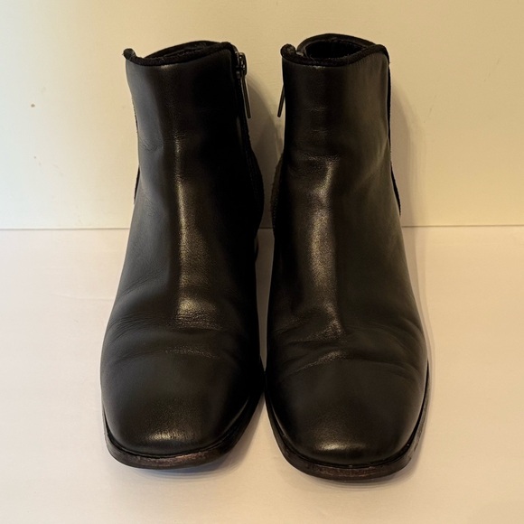 AQUATALIA SHOES ANKLE BOOTS BOOTIES BLACK LEATHER SUEDE SIDE ZIP ITALY SIZE 7 - Picture 2 of 13